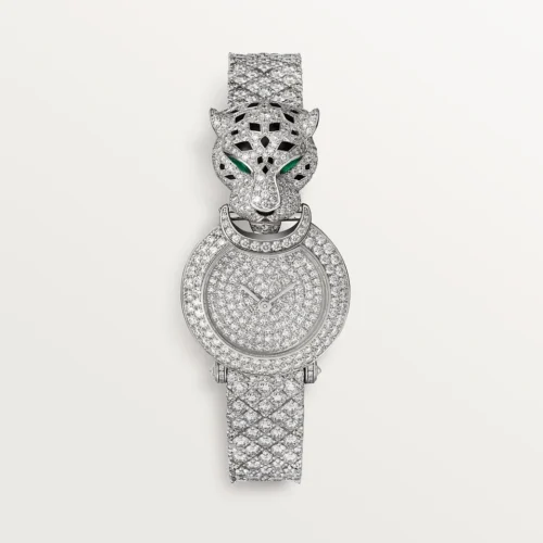 Cartier La Panthère watch, 23.6 mm Rhodium-finish white gold Steel